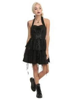 Discount 😉 Black Corset Ruffle 👗 Dress ⭐ -HT Style Outlet Store 15502278 av2
