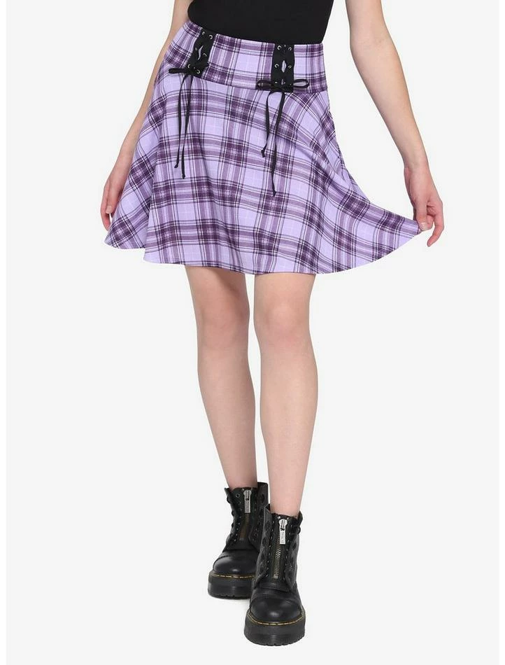 Brand new ๐ Purple Plaid Multi Lace-Up Yoke ๐ Skirt โญ 3 Brand new ๐ Purple Plaid Multi Lace-Up Yoke ๐ Skirt โญ