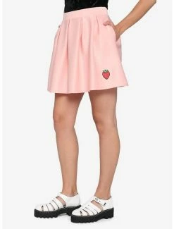 Coupon 🎉 Strawberry Pastel Pink Pleated 👗 Skirt 👏