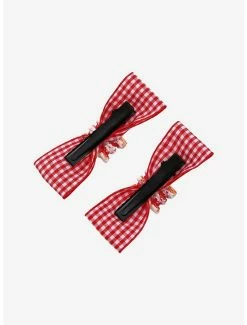 Hot Sale 🛒 Strawberry Shortcake Gingham Hair Bow Set 😍 -HT Style Outlet Store 15658566 av1