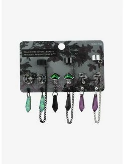 Deals 💯 Crystal Dark Opal Celestial Mushroom Earring Set ⭐