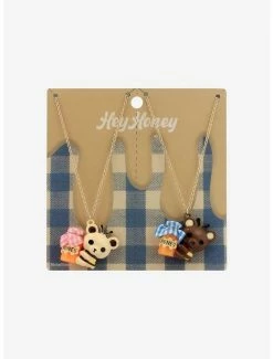 Brand new โค๏ธ Honey Jar Teddy Bear Best Friend Necklace Set ๐