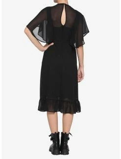 Deals ✨ Black Sheer Capelet Midi 👗 Dress 🤩 -HT Style Outlet Store 15659412 av2