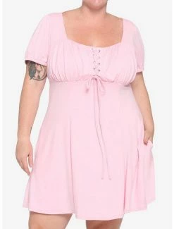 Buy 🎁 Pastel Pink Empire 👗 Dress Plus Size 🛒