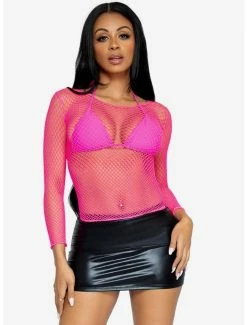 Hot Sale 🔔 Net Long Sleeve Pink 👕 Shirt 😍