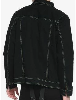 Buy ❤️ Neon Stitch Black Denim Jacket 🔔 -HT Style Outlet Store 15760150 av2
