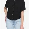 Best Pirce ๐ Black Boxy Heart Buttons ๐ง Girls Crop Button-Up ๐ 2 Best Pirce ๐ Black Boxy Heart Buttons ๐ง Girls Crop Button-Up ๐ -HT Style Outlet Store 15849531 hi