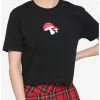 Best Pirce ❤️ Embroidered Mushroom 👧 Girls Boxy Crop T-Shirt 🛒