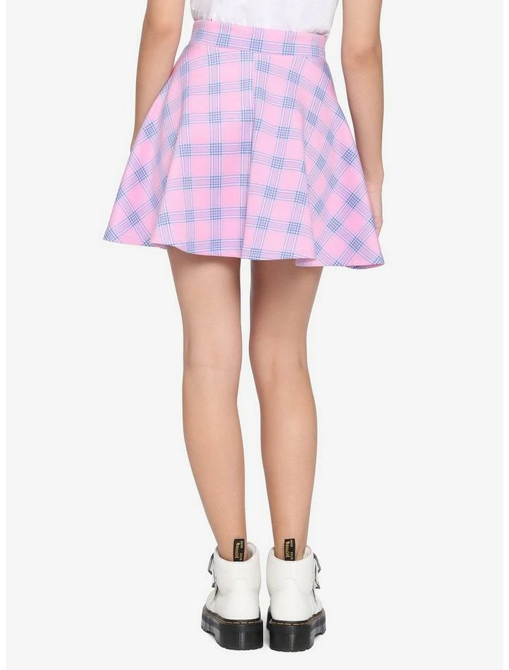Buy 👍 Pink & Blue Plaid Lace-Up 👗 Skirt 💯 4 Buy 👍 Pink & Blue Plaid Lace-Up 👗 Skirt 💯 - Image 2