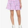 Buy 👍 Pink & Blue Plaid Lace-Up 👗 Skirt 💯