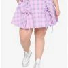 Buy 🎉 Pink & Blue Plaid Lace-Up 👗 Skirt Plus Size 🔔 -HT Style Outlet Store 15870931 hi