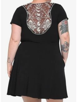 Brand new 🔥 Black Moon Phase Lace Back 👗 Dress Plus Size ✔️