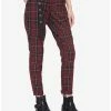 Buy 😉 Merlot Plaid Grommet Belt Pants 🔥 -HT Style Outlet Store 15890045 hi