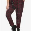 Flash Sale 💯 Merlot Plaid Grommet Belt Pants Plus Size ❤️ -HT Style Outlet Store 15890054 hi