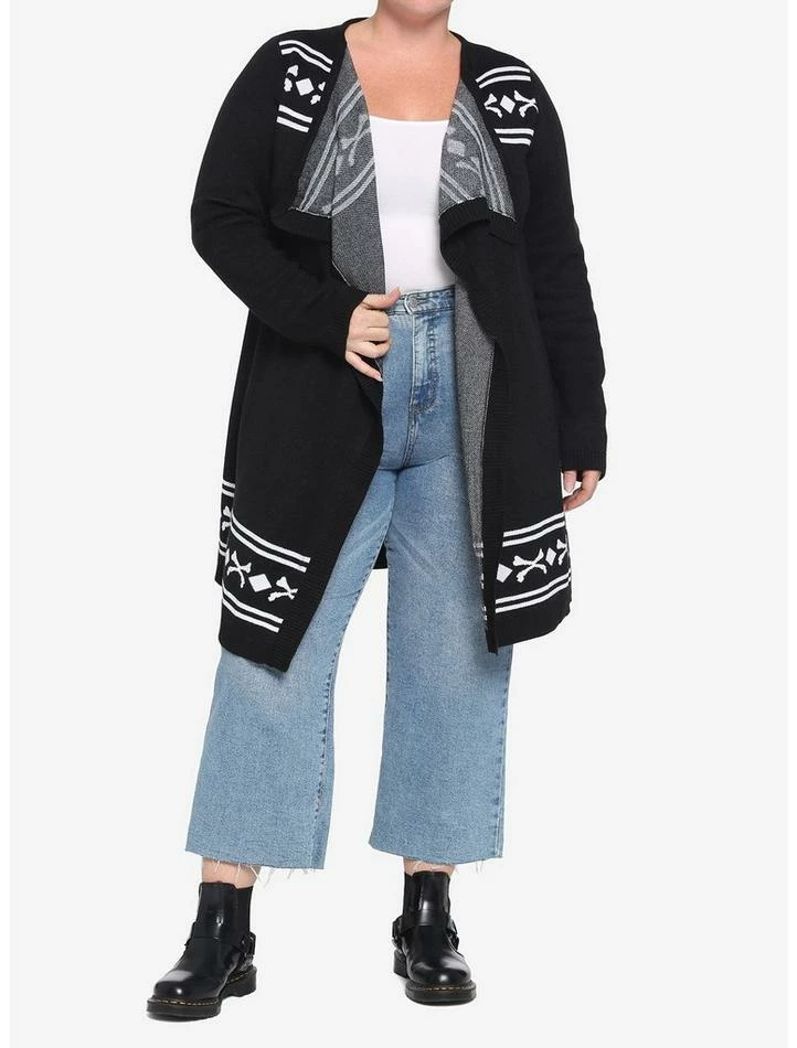 Promo 😉 Skull & Crossbones 👧 Girls Open Cardigan Plus Size 🔥 4 Promo 😉 Skull & Crossbones 👧 Girls Open Cardigan Plus Size 🔥 - Image 2