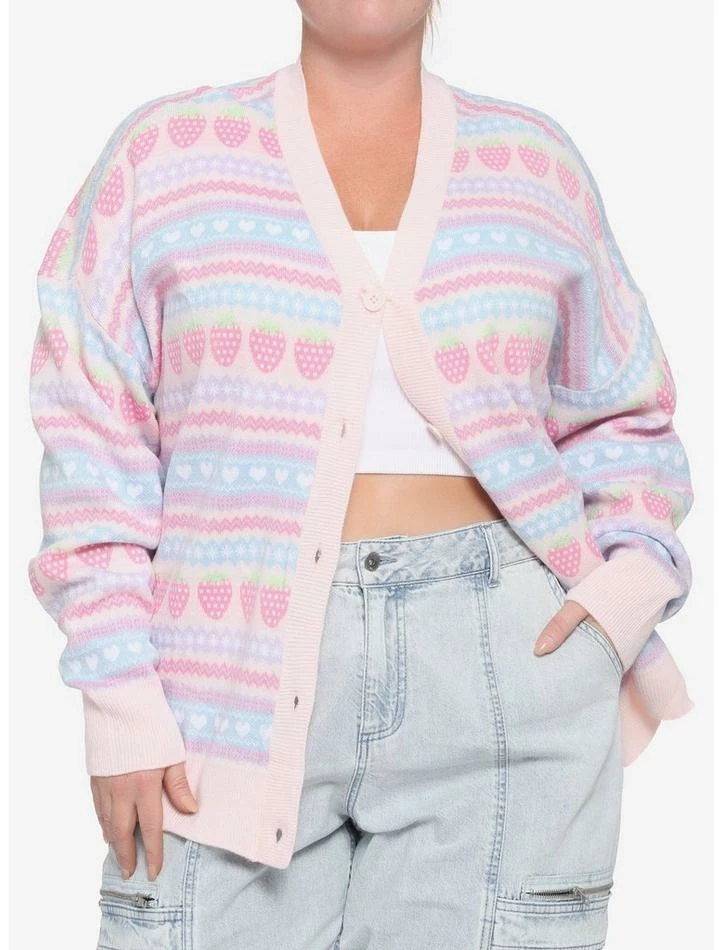 Deals ๐งจ Pastel Strawberry Fair Isle Oversized ๐ง Girls Cardigan Plus Size โจ 3 Deals ๐งจ Pastel Strawberry Fair Isle Oversized ๐ง Girls Cardigan Plus Size โจ