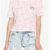 Discount 😍 Pink Embroidered Cow 👧 Girls Crop T-Shirt 😍