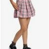Budget ❤️ Pink Plaid Pleated Chain 👗 Skirt 🥰 -HT Style Outlet Store 15983302 hi