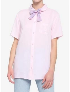 Buy 😀 Kawaii Pastel Bunny Bow 👧 Girls Woven Button-Up 🔔