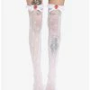 Hot Sale 🔥 White Strawberry Lace Fishnet Thigh Highs 🎉 -HT Style Outlet Store 16094335 hi