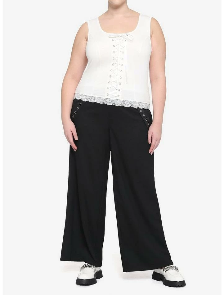 Top 10 โ๏ธ Cream Lace-Up Front Knit ๐ง Girls Top Plus Size ๐ 4 Top 10 โ๏ธ Cream Lace-Up Front Knit ๐ง Girls Top Plus Size ๐ - Image 2