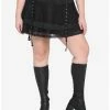 Cheap 🌟 Black Lace Layered Buckle Mini 👗 Skirt Plus Size 🥰 -HT Style Outlet Store 16113144 hi