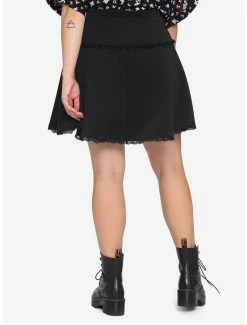 Outlet 🧨 Black Wide Yoke Lace Trim 👗 Skirt Plus Size 🧨 -HT Style Outlet Store 16113206 av1