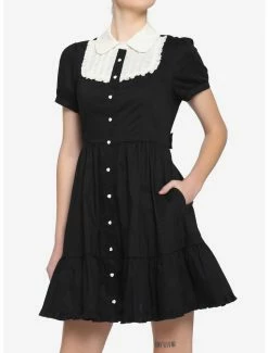 Wholesale 🥰 Black & White Peter Pan Collar 👗 Dress 👏