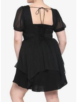 Best Sale ⭐ Black Sweetheart Lace-Up Back 👗 Dress Plus Size ✔️ -HT Style Outlet Store 16113284 av2