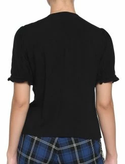 Cheap 🌟 Black & White Lace Collar 👧 Girls Woven Button-Up 👏 -HT Style Outlet Store 16185298 av2