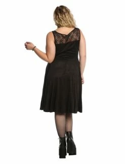 Buy ⭐ Black Lace-Up Sweetheart Sleeveless 👗 Dress Plus Size 🥰 -HT Style Outlet Store 16208777 av2