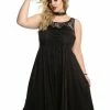 Buy ⭐ Black Lace-Up Sweetheart Sleeveless 👗 Dress Plus Size 🥰 -HT Style Outlet Store 16208777 hi
