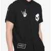 Discount 🔥 I'm Dead Patch Skeleton Woven Button-Up 💯 -HT Style Outlet Store 16224272 hi