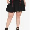 Budget 😀 Black Double Red Lace-Up Skater 👗 Skirt Plus Size 😉 -HT Style Outlet Store 16265248 hi