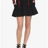 Budget 😉 Black Double Red Lace-Up 👗 Skirt 🌟 -HT Style Outlet Store 16265987 hi