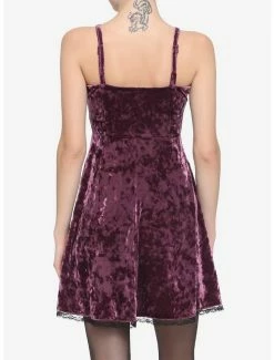 Cheapest 🔥 Purple Velvet Crystal Charm 👗 Dress 🧨 -HT Style Outlet Store 16301903 av2