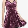 Cheapest 🔥 Purple Velvet Crystal Charm 👗 Dress 🧨 -HT Style Outlet Store 16301903 hi
