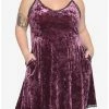 Budget 😉 Purple Velvet Crystal Charm 👗 Dress Plus Size 🧨 -HT Style Outlet Store 16301911 hi