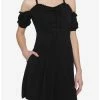 Wholesale ⭐ Black Lace-Up Cold Shoulder Puff Sleeve 👗 Dress ⭐ 1 Wholesale ⭐ Black Lace-Up Cold Shoulder Puff Sleeve 👗 Dress ⭐ -HT Style Outlet Store 16301939 hi