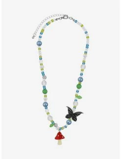Discount 🥰 Mushroom & Butterfly Beaded Necklace ❤️ -HT Style Outlet Store 16332641 av1