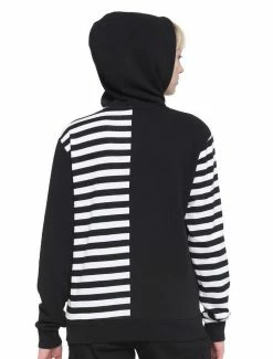 Buy 🌟 Black & White Stripe Split 👧 Girls Hoodie 😍 -HT Style Outlet Store 16350387 av2