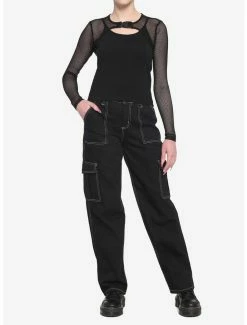 Discount 👏 Black Fishnet Buckle Twofer 👧 Girls Top ⌛ 6 Discount 👏 Black Fishnet Buckle Twofer 👧 Girls Top ⌛ -HT Style Outlet Store 16350526 av1