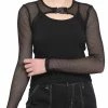 Discount 👏 Black Fishnet Buckle Twofer 👧 Girls Top ⌛ -HT Style Outlet Store 16350526 hi
