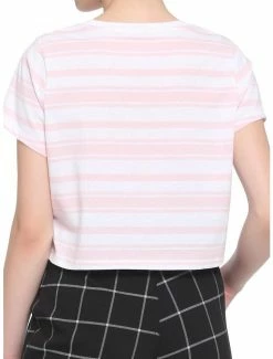 Hot Sale 🛒 Pink & White Stripe Strawberry 👧 Girls Boxy Crop T-Shirt 👍 -HT Style Outlet Store 16350557 av2