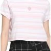 Hot Sale 🛒 Pink & White Stripe Strawberry 👧 Girls Boxy Crop T-Shirt 👍 -HT Style Outlet Store 16350557 hi