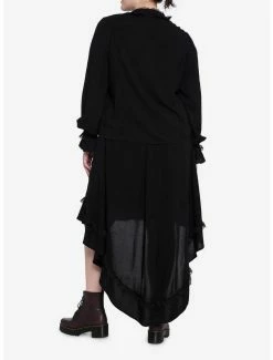 Budget 🧨 Black Lace Ruffle 👧 Girls Woven Top Plus Size 🤩 -HT Style Outlet Store 16350595 av2