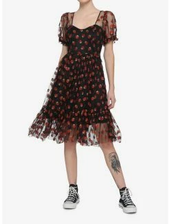 Best Sale 🔔 Strawberry Glitter Mesh 👗 Dress 🌟 -HT Style Outlet Store 16350785 av1