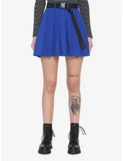 Flash Sale ✨ Blue & Black Buckle Belt 👗 Skirt ✔️