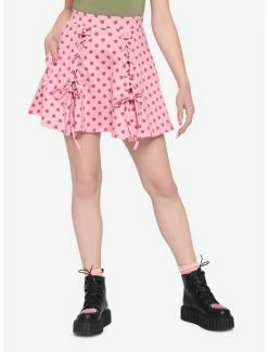 Best Pirce ⌛ Strawberry Lace-Up 👗 Skirt 🔔