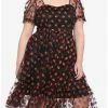 Promo 👏 Strawberry Glitter Mesh 👗 Dress Plus Size 🛒 -HT Style Outlet Store 16400171 hi